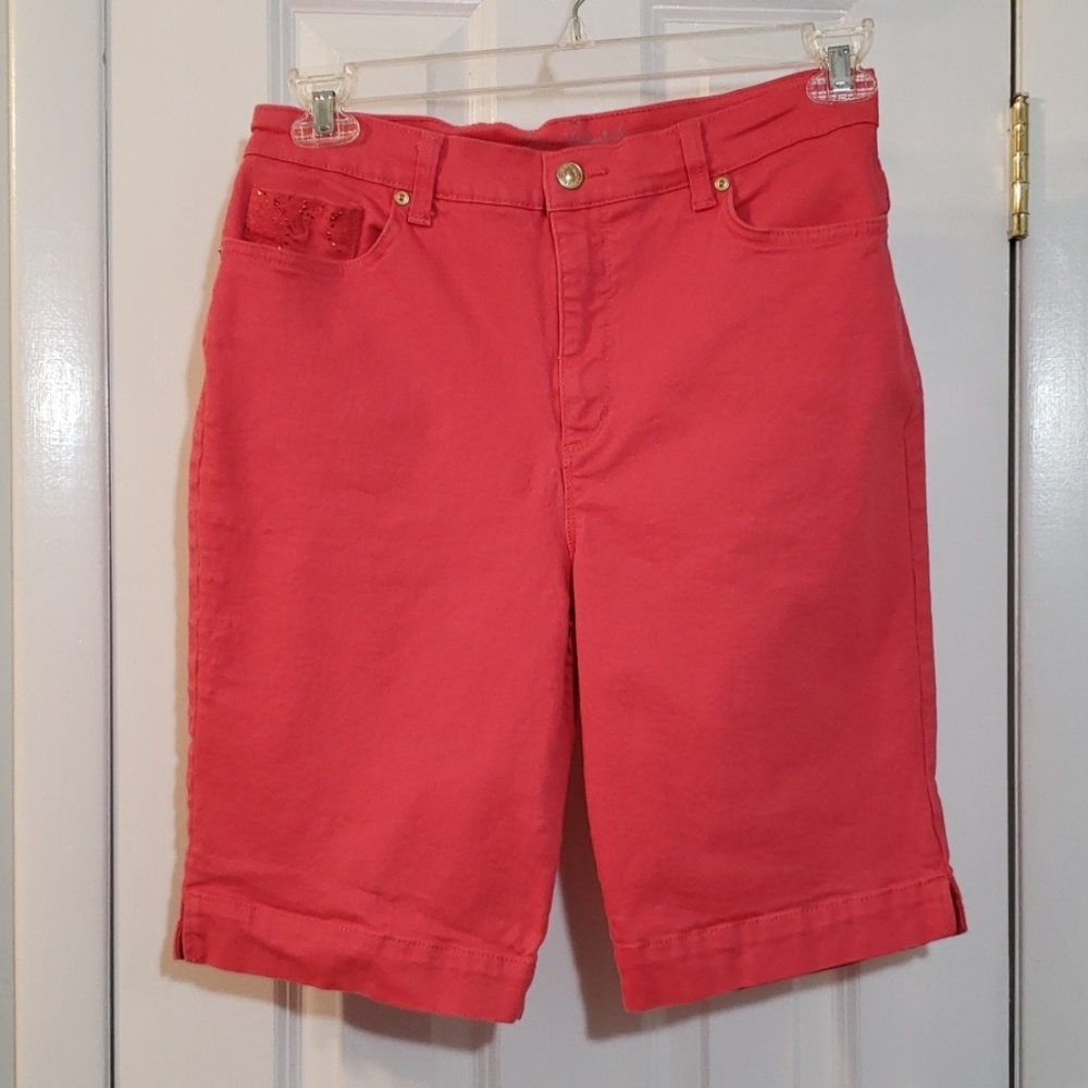 Gloria Vanderbilt Hot Pink Coral Denim Shorts